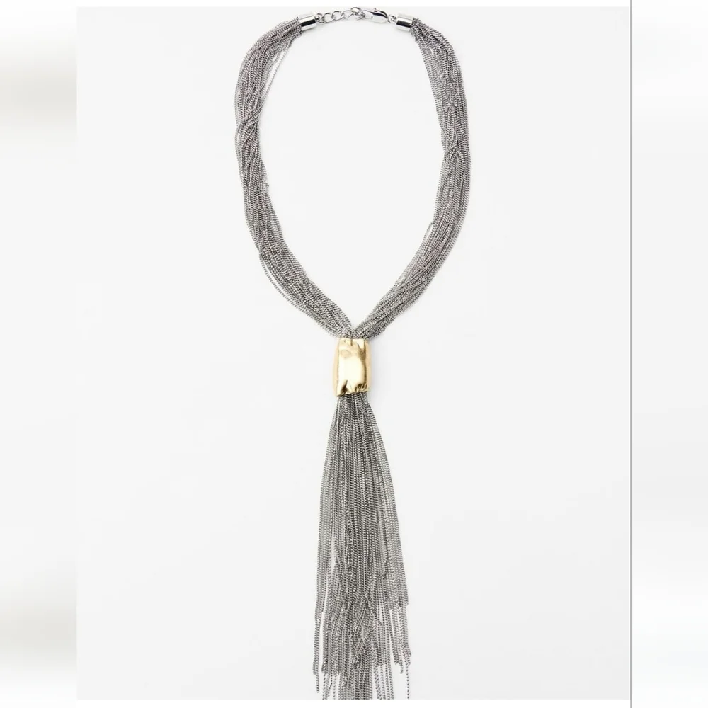METALLIC PIECE FRINGE NECKLACE SIZE M - Picture 2 of 5